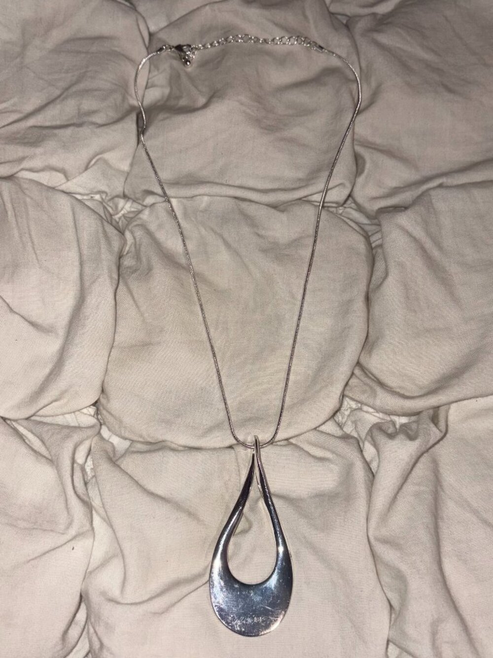 Free People Gold Sculptural Liquid Tear Pendant Necklace